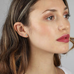 Adina Reyter-Turquoise + Diamond Round Studs-Earrings-14k Yellow Gold, Turquoise-Blue Ruby Jewellery-Vancouver Canada