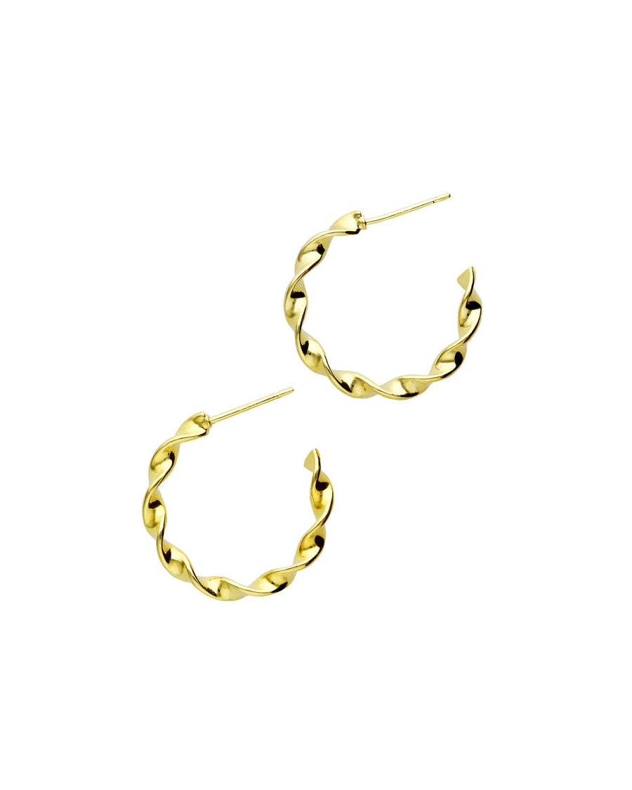 Tashi-Twist Hoops I 20mm-Earrings-14k Gold Vermeil-Blue Ruby Jewellery-Vancouver Canada