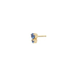 Quiet Icon-Two Round CZ Stud-Earrings-14k Gold Vermeil, Cubic Zirconia-Blue Cubic Zirconia-Blue Ruby Jewellery-Vancouver Canada
