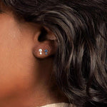 Quiet Icon-Two Round CZ Stud-Earrings-Blue Ruby Jewellery-Vancouver Canada