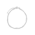 Poppy Rose-Two Row Pearl Station Bracelet-Bracelets-Sterling Silver Freshwater pearl-Blue Ruby Jewellery-Vancouver Canada