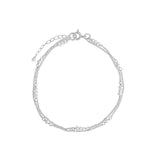Poppy Rose-Two Row Pearl Station Bracelet-Bracelets-Sterling Silver Freshwater pearl-Blue Ruby Jewellery-Vancouver Canada