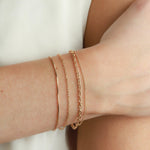 1948-Two Row Rectangle Link + Curb Chain Bracelet-Bracelets-14k Gold-fill-Blue Ruby Jewellery-Vancouver Canada