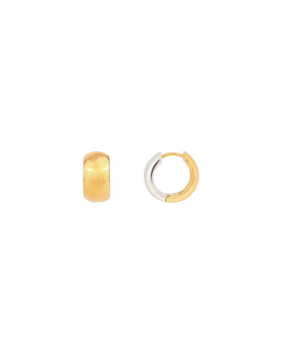 Tashi-Two Toned Curve Hoops | 15mm-Earrings-14k Gold Vermeil, Sterling Silver-Blue Ruby Jewellery-Vancouver Canada