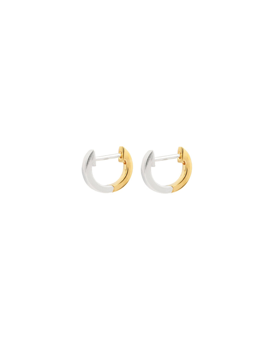 Tashi-Two-Toned Hoops | 12mm-Earrings-14k Gold Vermeil, Sterling Silver-Blue Ruby Jewellery-Vancouver Canada