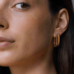 Jenny Bird-U-Link Earrings-Earrings-14k Gold Plated-Blue Ruby Jewellery-Vancouver Canada