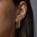 Jenny Bird-U-Link Earrings-Earrings-14k Gold Plated-Blue Ruby Jewellery-Vancouver Canada