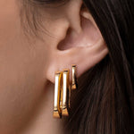 Jenny Bird-U-Link Earrings-Earrings-14k Gold Plated-Blue Ruby Jewellery-Vancouver Canada