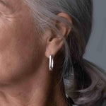 Jenny Bird-U-Link Earrings-Earrings-Silver Plated-Blue Ruby Jewellery-Vancouver Canada