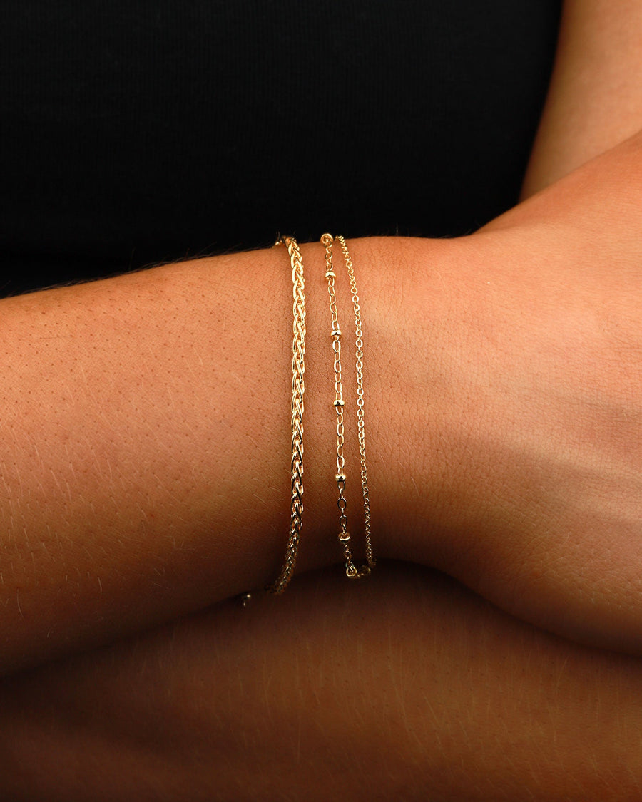 1948-Wheat Chain Bracelet-Bracelets-14k Gold Filled-Blue Ruby Jewellery-Vancouver Canada