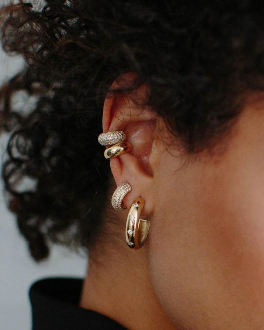 Zoe Chicco-Wide Chubby Ear Cuff-Earrings-14k Yellow Gold-Blue Ruby Jewellery-Vancouver Canada