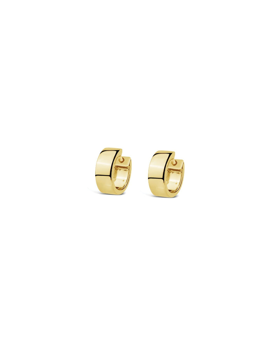 Wide Huggies-Earrings-Goldhive-14k Yellow Gold-Blue Ruby Jewellery-Vancouver-Canada