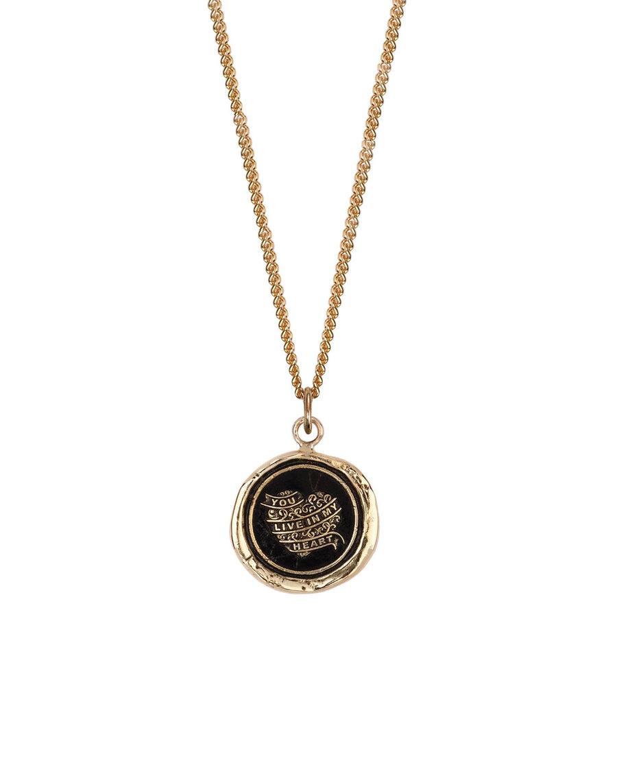 Pyrrha-You Live In My Heart 14k Signature Talisman-Necklaces-14k Yellow Gold-Blue Ruby Jewellery-Vancouver Canada