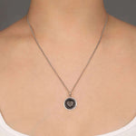 You Live In My Heart Talisman-Oxidized Sterling Silver-Blue Ruby Jewellery-Vancouver Canada