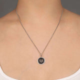You Live In My Heart Talisman-Oxidized Sterling Silver-Blue Ruby Jewellery-Vancouver Canada