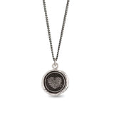 You Live In My Heart Talisman-Oxidized Sterling Silver-Blue Ruby Jewellery-Vancouver Canada