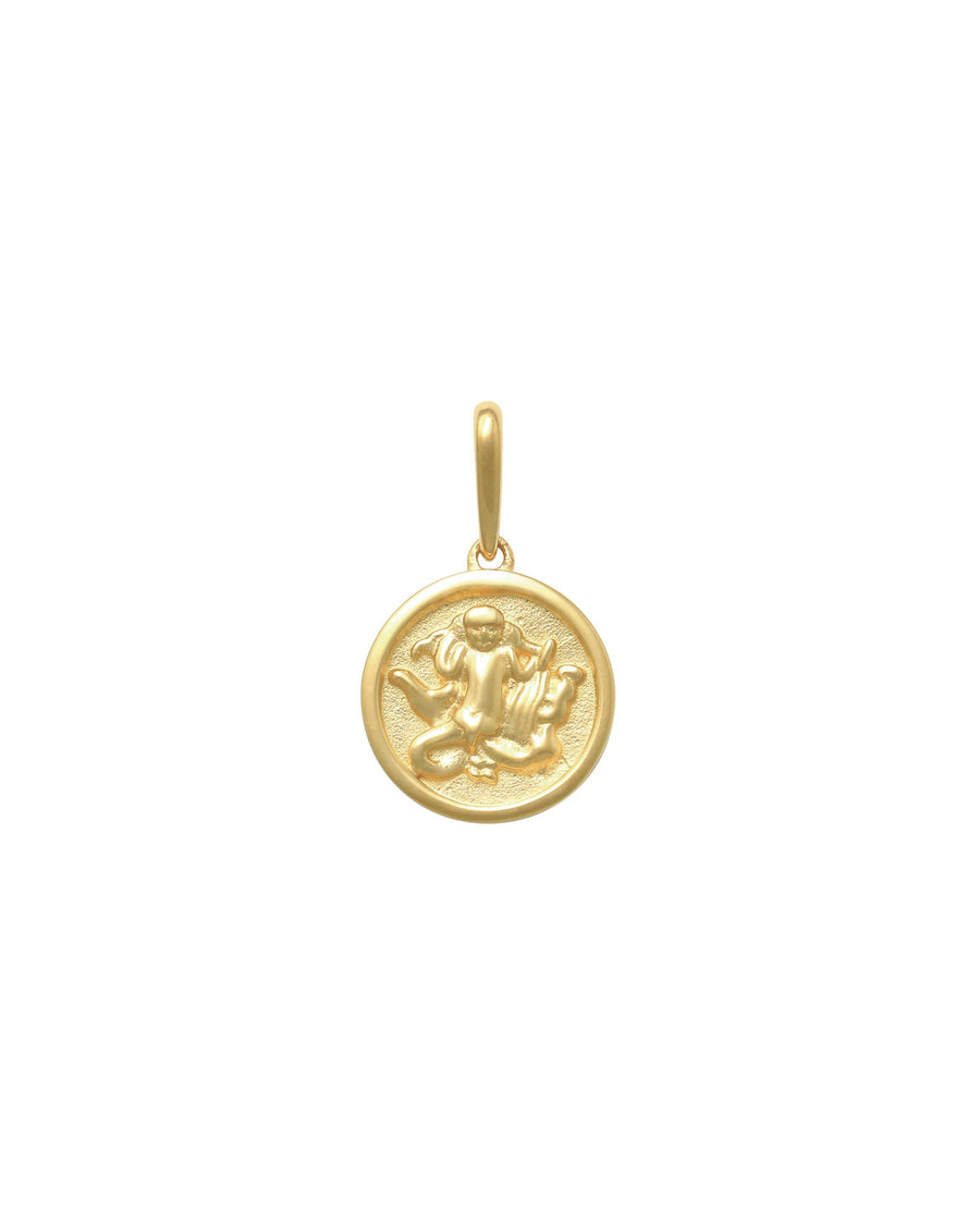 Valley of the Fine-Zodiac Coin Pendant-Necklaces-10k Yellow Gold-Aquarius-Blue Ruby Jewellery-Vancouver Canada