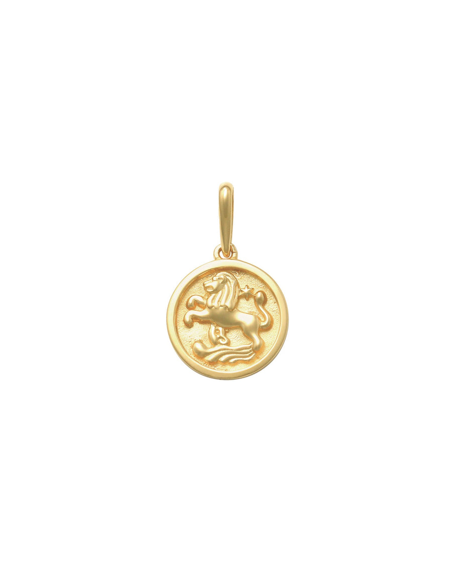 Valley of the Fine-Zodiac Coin Pendant-Necklaces-10k Yellow Gold-Leo-Blue Ruby Jewellery-Vancouver Canada