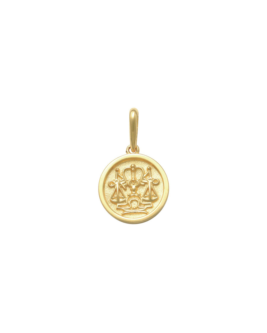Valley of the Fine-Zodiac Coin Pendant-Necklaces-10k Yellow Gold-Libra-Blue Ruby Jewellery-Vancouver Canada