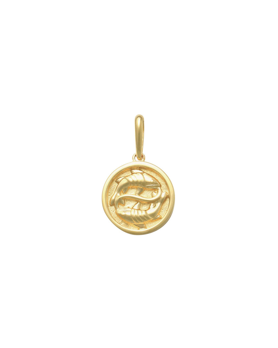 Valley of the Fine-Zodiac Coin Pendant-Necklaces-10k Yellow Gold-Pisces-Blue Ruby Jewellery-Vancouver Canada