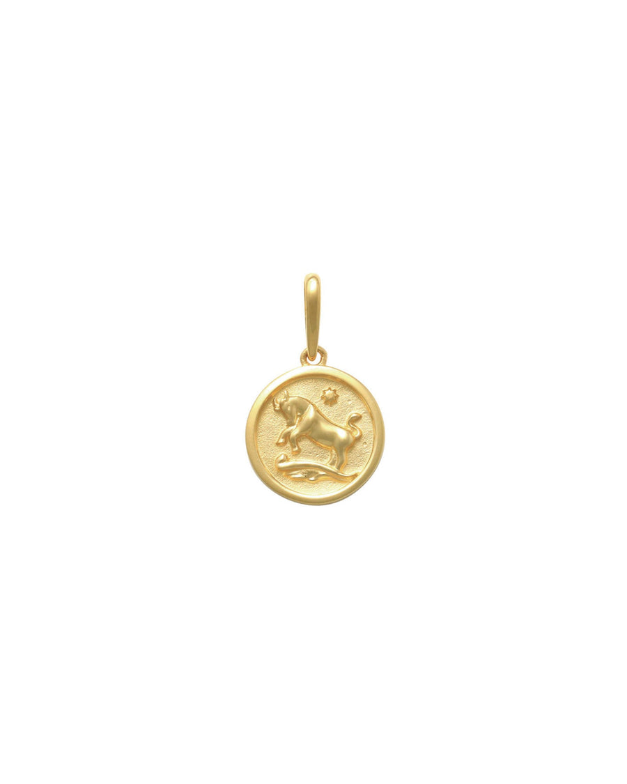 Valley of the Fine-Zodiac Coin Pendant-Necklaces-10k Yellow Gold-Taurus-Blue Ruby Jewellery-Vancouver Canada