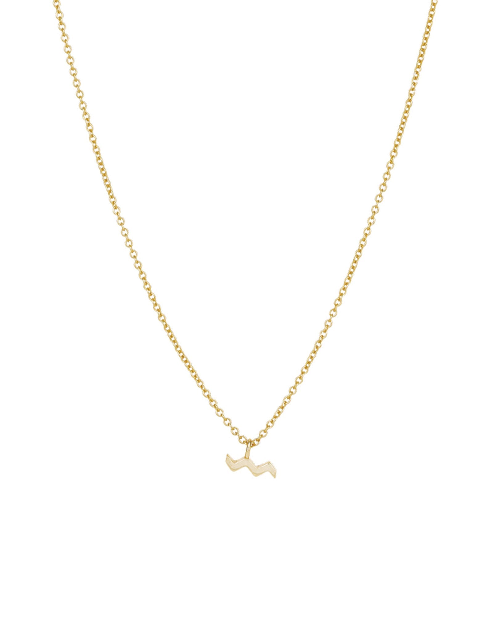 Quiet Icon-Zodiac Necklace-Necklaces-14k Gold Vermeil-Aquarius-Blue Ruby Jewellery-Vancouver Canada