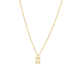 Quiet Icon-Zodiac Necklace-Necklaces-14k Gold Vermeil-Gemini-Blue Ruby Jewellery-Vancouver Canada