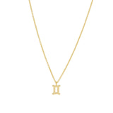 Quiet Icon-Zodiac Necklace-Necklaces-14k Gold Vermeil-Gemini-Blue Ruby Jewellery-Vancouver Canada